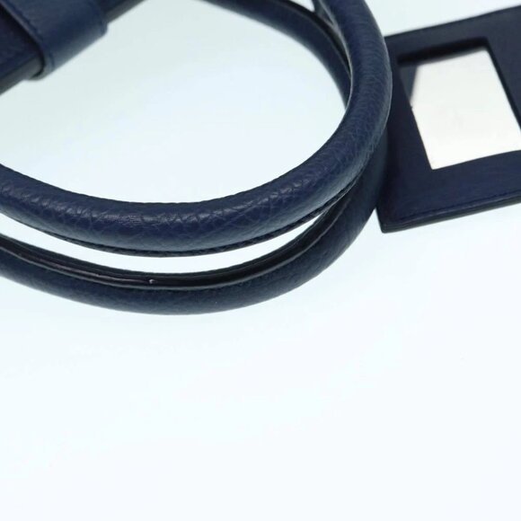 BALENCIAGA Tube Round Hand Bag Leather Navy Auth ki4912V - Picture 8 of 16